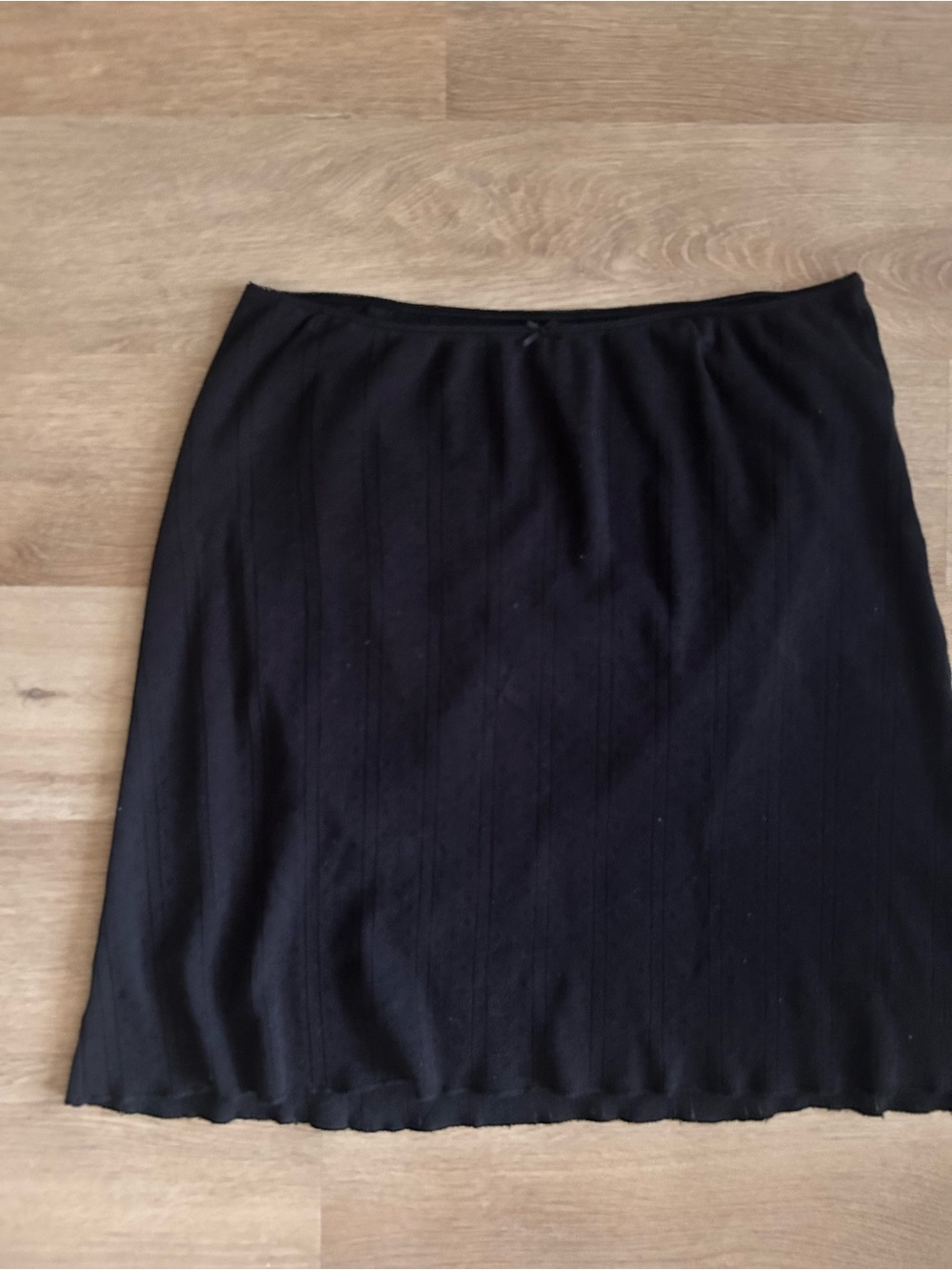 Cou Cou Intimates Slip Skirt Black Pointelle Organic Cotton XL - Picture 2 of 7